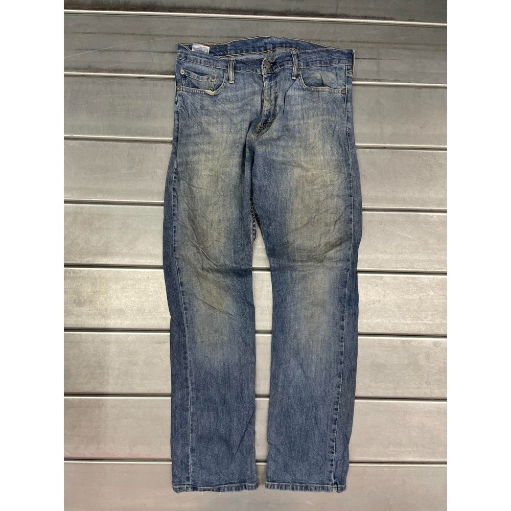 Levis 514 Jeans Mens 33X32‎ Blue Medium Wash Denim Straight Leg Distressed